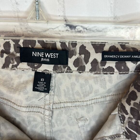 Nine West Animal Print Jeans Gramercy Skinny Ankle Size 10 - Picture 4 of 7